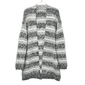 Heartloom Mila Multicolor Striped Open Front Long Sleeve Cardigan Sweater Large